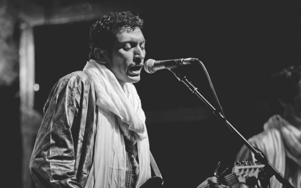 Bombino croons to an adoring crowd. Photo by Phil Kitt.